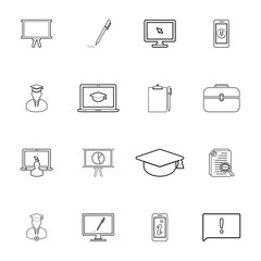 Education line icon set. Editable Vector Symbol Illustration.