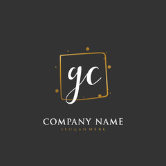 Handwritten initial letter G C GC for identity and logo. Vector logo template with handwriting and signature style.