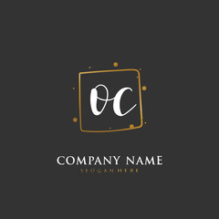 Handwritten initial letter O C OC for identity and logo. Vector logo template with handwriting and signature style.