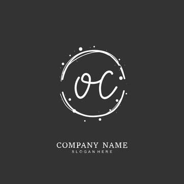 Handwritten initial letter O C OC for identity and logo. Vector logo template with handwriting and signature style.