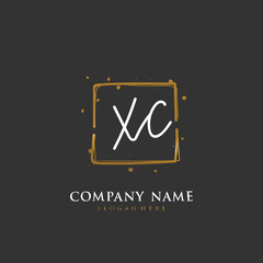  Handwritten initial letter X C XC for identity and logo. Vector logo template with handwriting and signature style.