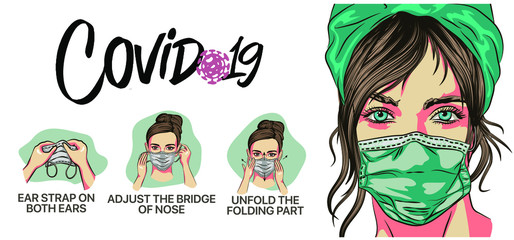 Obraz premium corona virus 2019-nCoV, man in white medical face mask. Concept of corona virus quarantine. Observe safety measures in public places. Pandemic and corona virus outbreaks. 