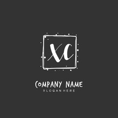  Handwritten initial letter X C XC for identity and logo. Vector logo template with handwriting and signature style.