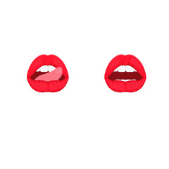 Lips and tongue. Seduction. Vector illustration