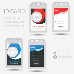 Creative Id Card Design Vector Template.  Identity badge Template. 