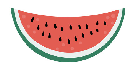 Vector watermelon clip art. Jungle fruit illustration. Hand drawn flat exotic plants isolated on white background. Bright childish healthy tropical summer food illustration.. - obrazy, fototapety, plakaty