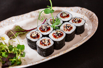 sushi on the plate