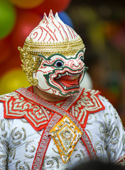 Art culture Thailand Dancing in masked khon in literature ramaya