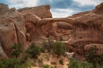 Fototapeta na wymiar The USA Southwest Arches National Parks are located in eastern Utah, north of the city of Moab in the United States. Its area is 310 km ².
