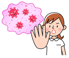 新型コロナウイルスと女性看護師