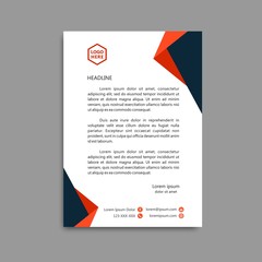 red orange artistic letterhead card template design.