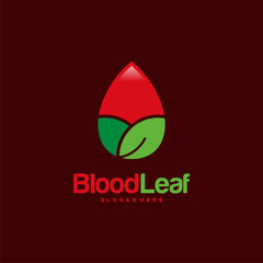 Blood Leaf Logo designs concept vector, Donor logo designs template, design concept, logo, logotype element for template