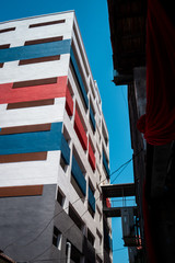colorful block houses