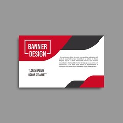 red artistic banner template design.