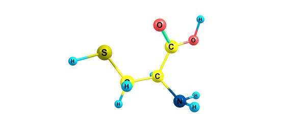 Cysteine molecular structure isolated on white - obrazy, fototapety, plakaty