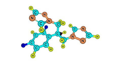 Fluconazole molecular structure isolated on white
