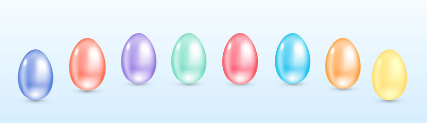 Vector easter decorated eggs in realistic 3d style.