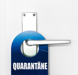 Quarantäne Türschild Warnung