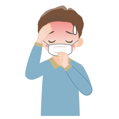 感染症対策でマスクをした男性