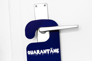 Quarantäne Türschild Warnung