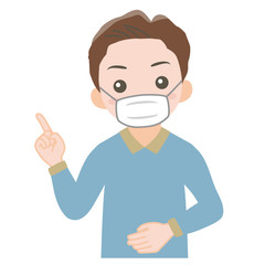 感染症対策でマスクをした男性