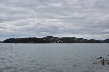 日本の岡山県備前市の美しい島々