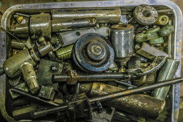 Metal parts in the metal plate.