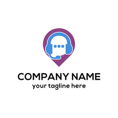 headset point logo design. headset point