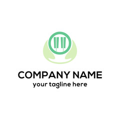 Piano Leaf Logo Vector. natural piano leaf