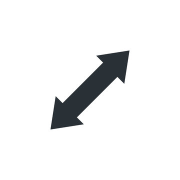 flat vector image on white background, bidirectional arrow, expand icon