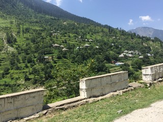 clear sky below green trees in Naran Pakistan