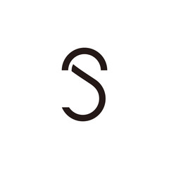 abstract letter sj simple geometric lines art logo vector