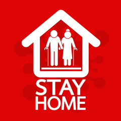 Stay home stay safe  quote vector illustration Coronavirus Covid-19 awareness