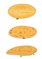 All Chapati indian Roti or Bread Vector