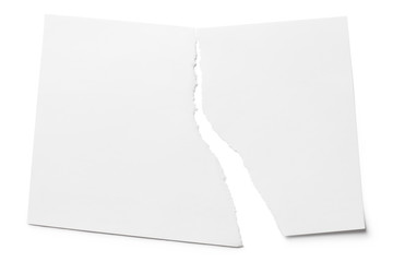 Torn sheet of paper, isolated on white background