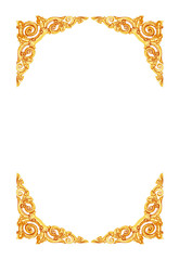 Pattern of flower carved frame on white background