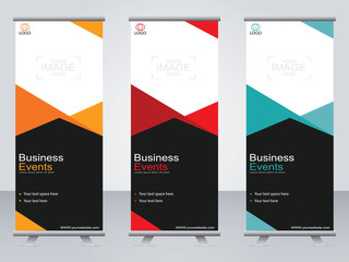 Business banner roll up set,standee banner template,Modern banner.