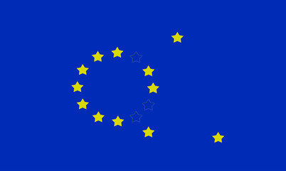 European Union crisis, conceptual symbol