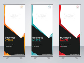 Business banner roll up set,standee banner template,Modern banner.