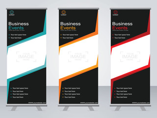 Business banner roll up set,standee banner template,Modern banner.