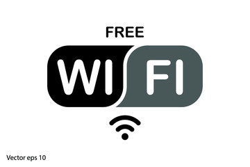 Free wifi sign, free wifi icon.