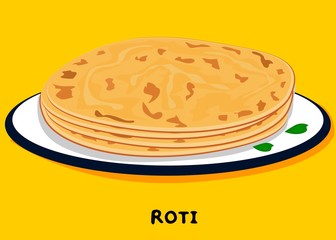 Chapati indian Roti or Bread Vector
