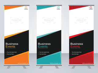 Business banner roll up set,standee banner template,Modern banner.