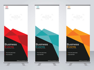 Business banner roll up set,standee banner template,Modern banner.