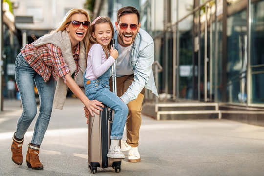 Happy Family Going On Vacation Together