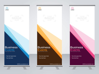 Business banner roll up set,standee banner template,Modern banner.