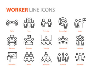 set of business icons, teamwork, working, meeting, management, people