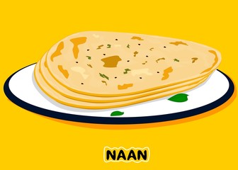 Naan Roti indian Roti or Bread Vector