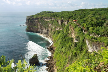 view of the coast of the sea Tropics Beach Uluwatu in Indonesia Bali