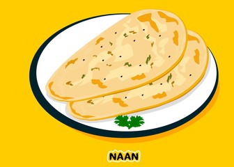 Naan Roti indian Roti or Bread Vector